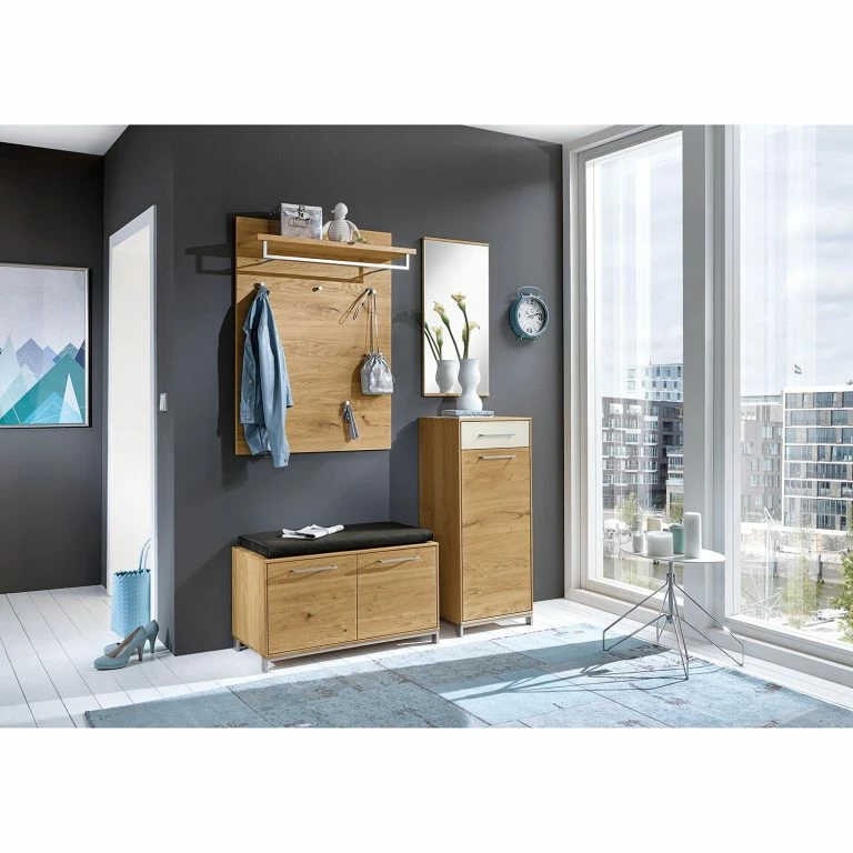 Loftscape Voss Commode Vedo I – Chêne / Blanc – Butoir à Gauche