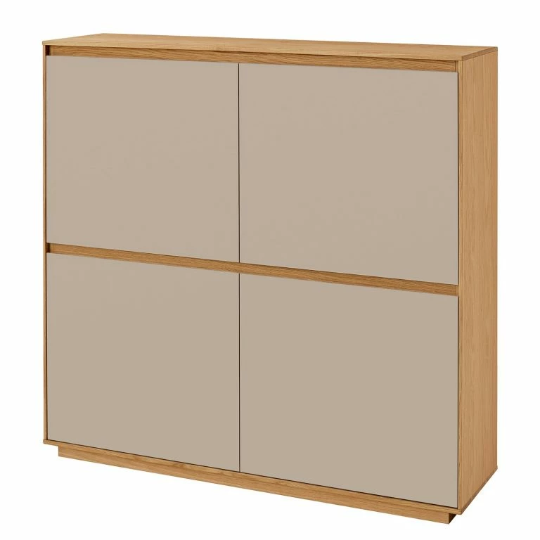 loftscape Voss Meuble à chaussures V100 I – Partiellement en chêne massif – Taupe