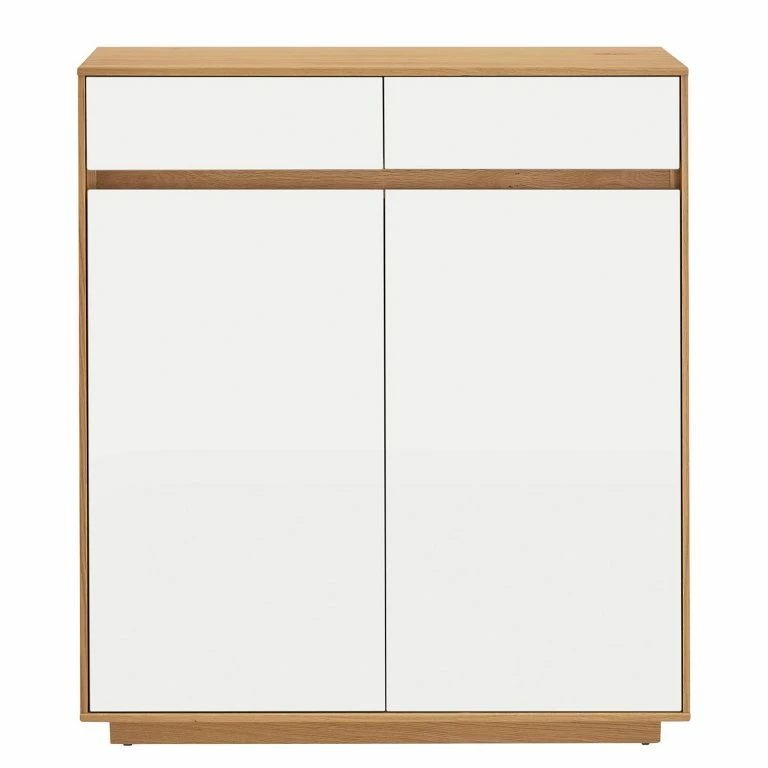 Loftscape Voss Meuble à Chaussures V100 II – Partiellement En Chêne Massif – Blanc