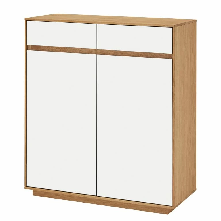 loftscape Voss Meuble à chaussures V100 II – Partiellement en chêne massif – Blanc