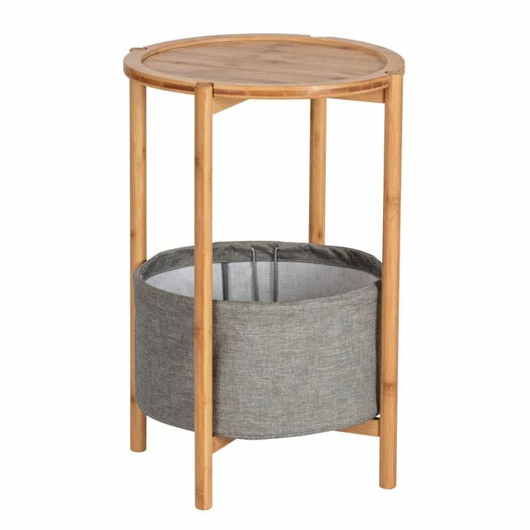 loftscape WENKO Bout de canapé Bahari I – Bambou massif – Gris