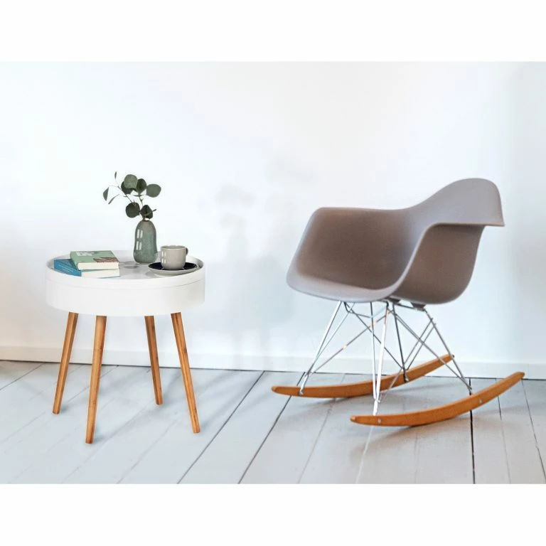 Loftscape WENKO Bout De Canapé Finja I – Bambou Massif – Bambou / Blanc