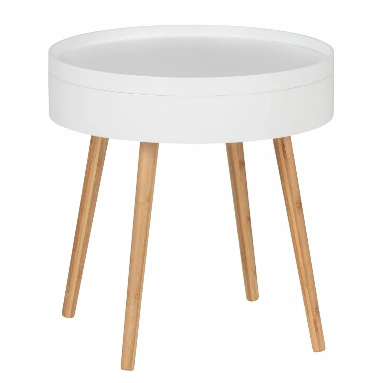 loftscape WENKO Bout de canapé Finja I – Bambou massif – Bambou / Blanc