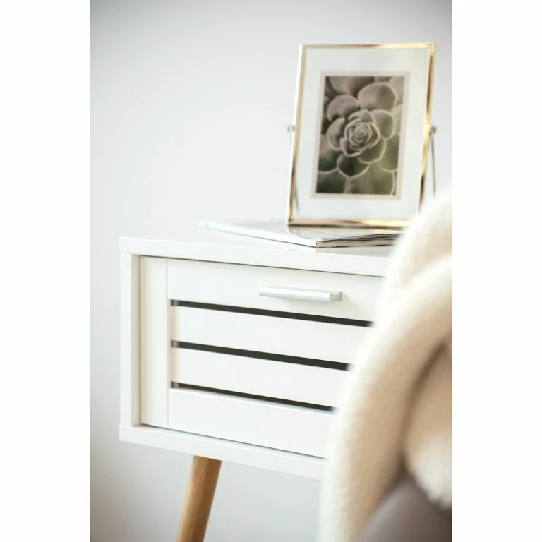 Loftscape WENKO Bout De Canapé Finja II – Bambou Massif – Blanc / Bambou