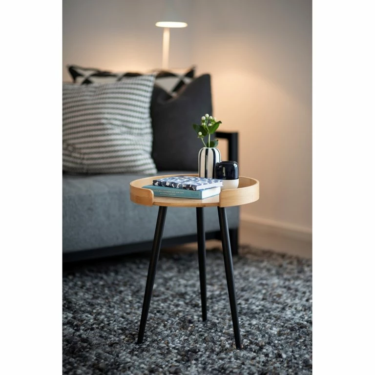Loftscape WENKO Bout De Canapé Loft – Bambou Massif / Métal – Bambou / Noir