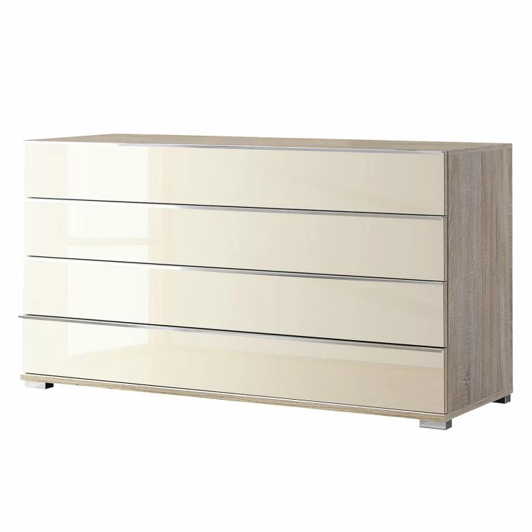 loftscape Wiemann Buffet Loft – Verre Magnolia / Imitation chêne truffier