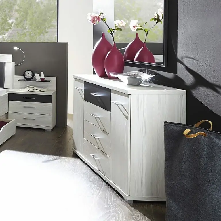 Loftscape Wiemann Commode Lisbonne – Imitation Mélèze Polaire / Havane