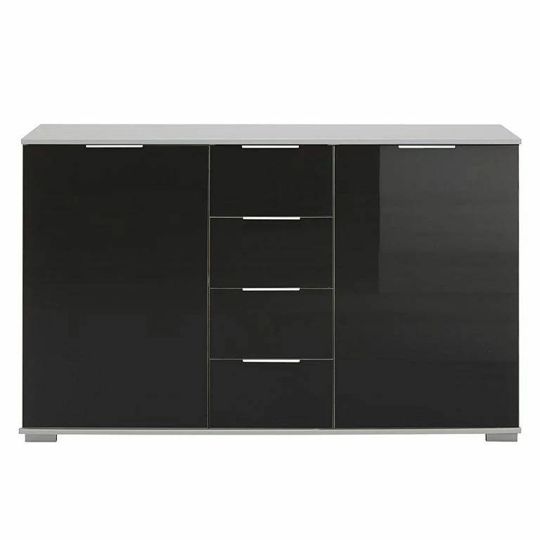 loftscape Wimex Commode combinée Lingga I – 2 portes – Noir / Gris clair