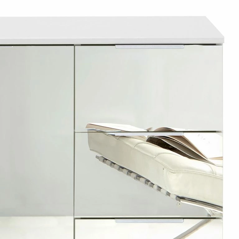 Loftscape Wimex Commode Combinée Lingga II – 1 Porte – Blanc / Verre Miroir