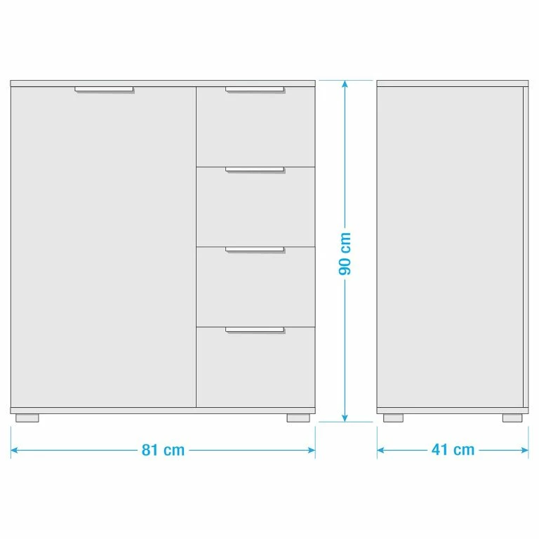 Loftscape Wimex Commode Gibraltar I – Imitation Chêne Artisan / Blanc