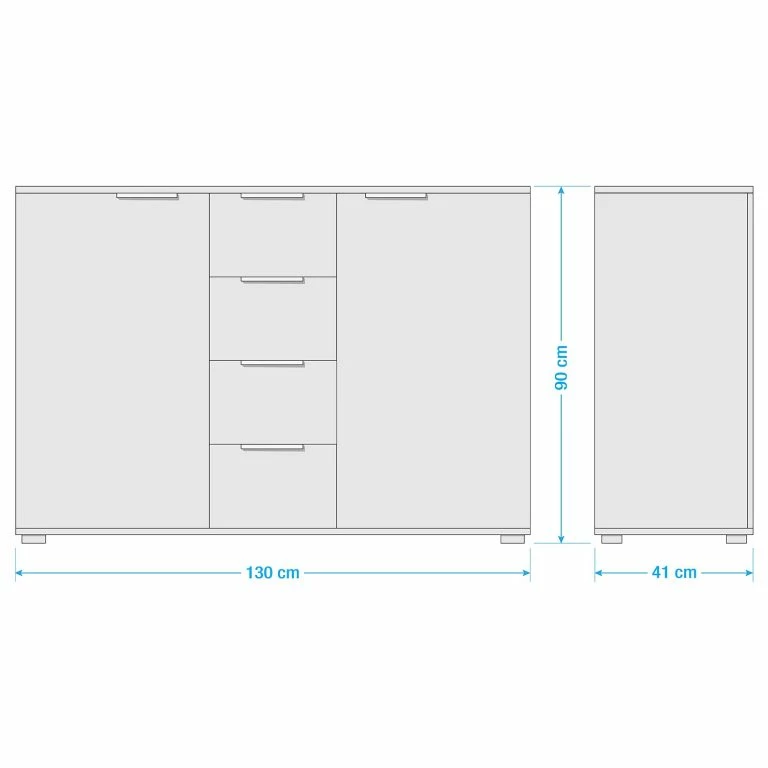Loftscape Wimex Commode Gibraltar II – Imitation Chêne Artisan / Blanc