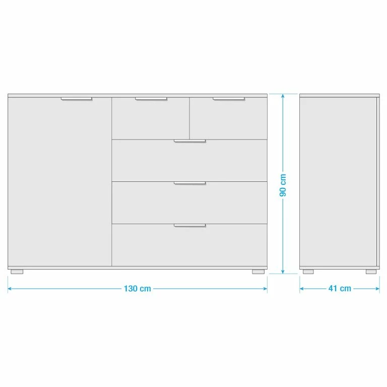 Loftscape Wimex Commode Gibraltar IV – Imitation Chêne Artisan / Anthracite