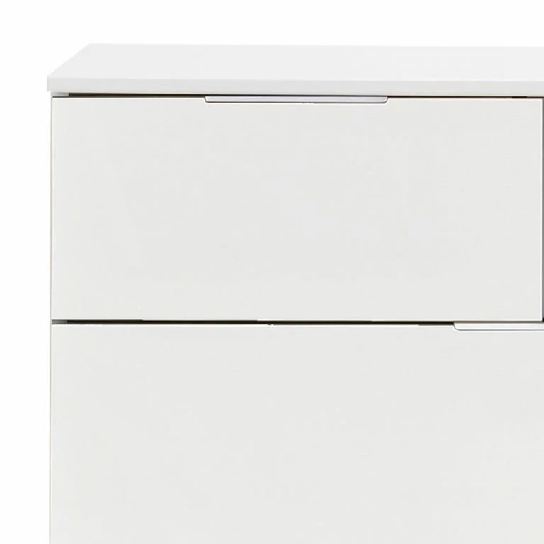 Loftscape Wimex Commode Lingga I – 6 Tiroirs – Blanc / Verre Blanc