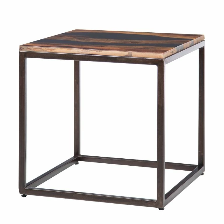 loftscape Wolf-Möbel Bout de canapé Tarnac – Résine / Métal – Gris