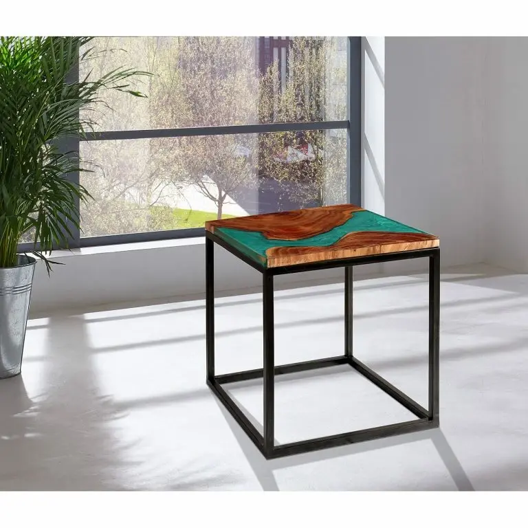 Loftscape Wolf-Möbel Bout De Canapé Tarnac – Résine / Métal – Vert