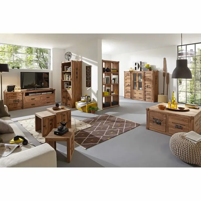 Loftscape Wolf-Möbel Bouts De Canapé Container I (lot De 3) – Sheesham