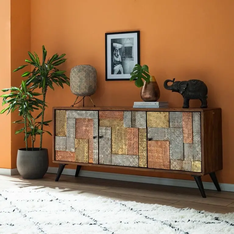 Loftscape Wolf-Möbel Buffet Orient – Acacia Massif / Métal – Multicolore