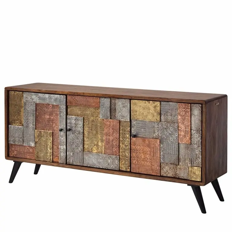 loftscape Wolf-Möbel Buffet Orient – Acacia massif / Métal – Multicolore