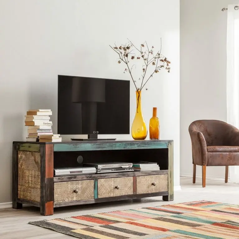 Loftscape Wolf-Möbel Meuble TV Goa I – Partiellement En Manguier Et Acacia Massifs