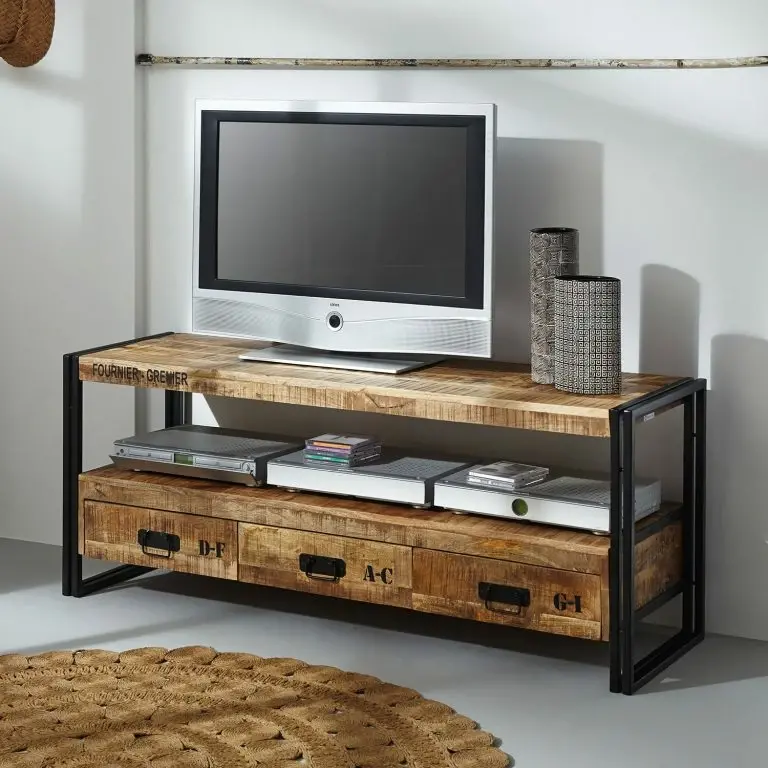 Loftscape Wolf-Möbel Meuble TV Iron – Manguier Massif / Fer