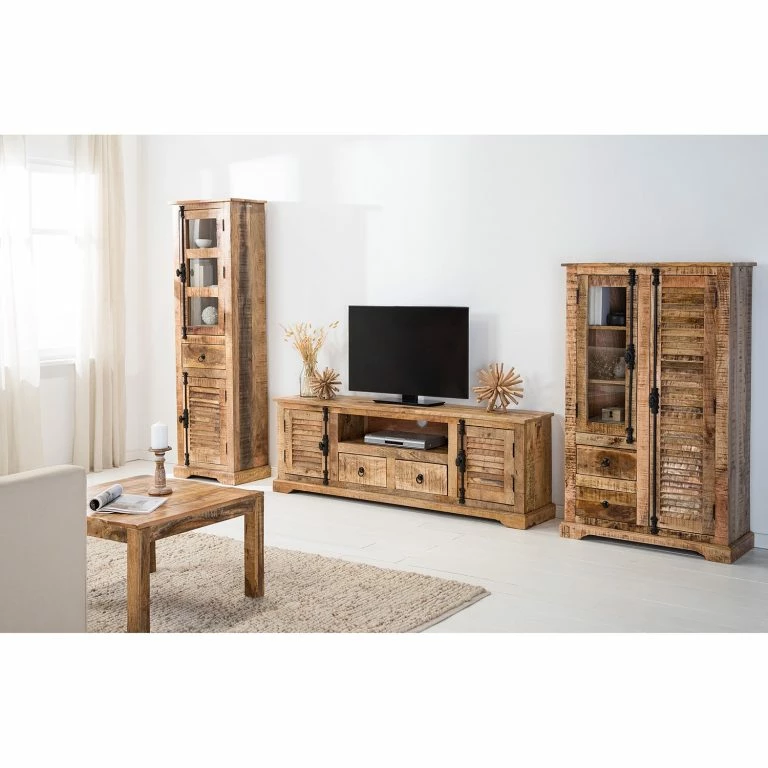 Loftscape Wolf-Möbel Meuble TV Senille – Manguier Massif