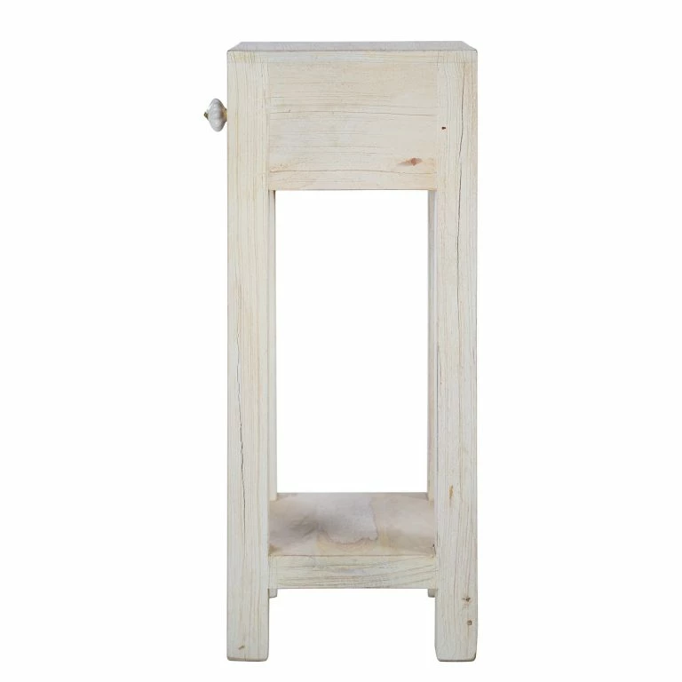 Loftscape Wolf-Möbel Sellette Maison – Acacia Massif – Acacia Couleur Pierre / Blanc Cassé – Hauteur : 75 Cm