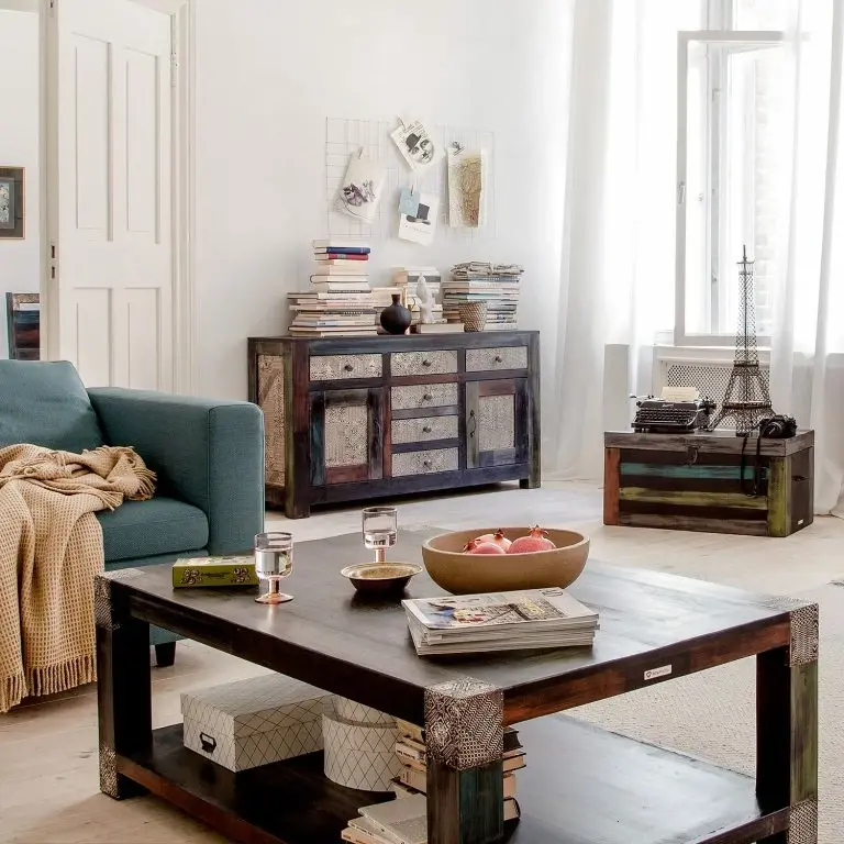 Loftscape Wolf-Möbel Table Basse Goa II – Partiellement En Manguier Et Acacia Massifs