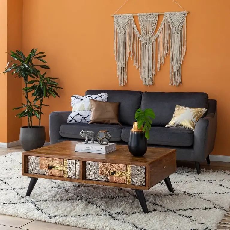 Loftscape Wolf-Möbel Table Basse Orient – Acacia Massif / Métal – Multicolore