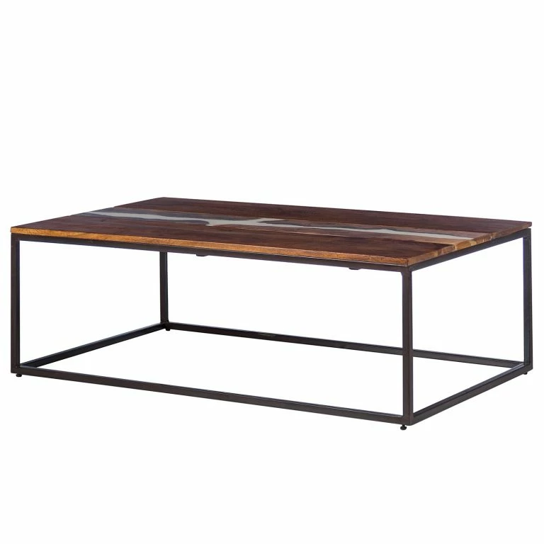 loftscape Wolf-Möbel Table basse Tarnac – Acacia massif / Métal – Blanc