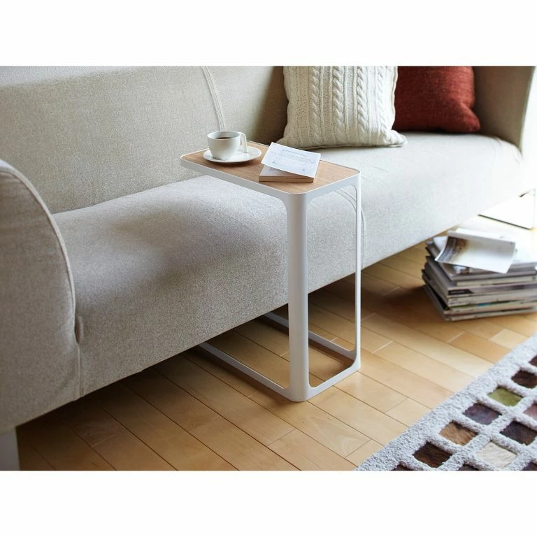 Loftscape Yamazaki Bout De Canapé Frame – Frêne Massif / Métal – Blanc