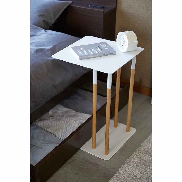 Loftscape Yamazaki Bout De Canapé Plain II – Frêne Massif / Métal – Blanc