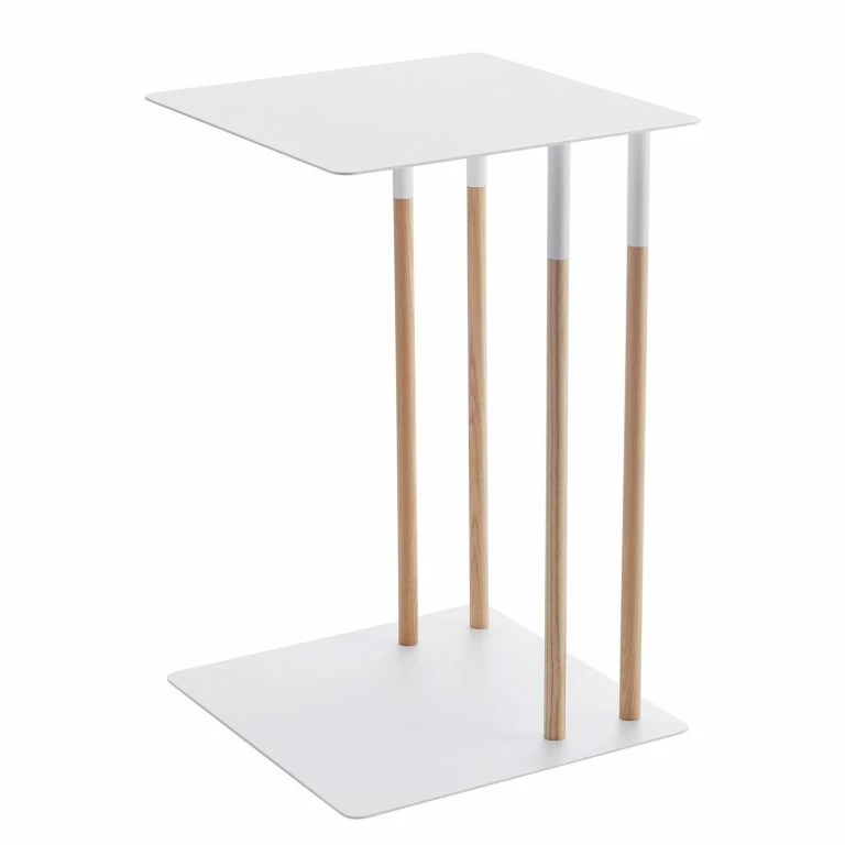 loftscape Yamazaki Bout de canapé Plain II – Frêne massif / Métal – Blanc