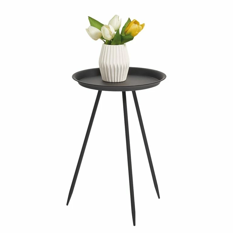 Loftscape Zeller Table D’appoint Wolde – Métal – Noir – Diamètre : 30 Cm
