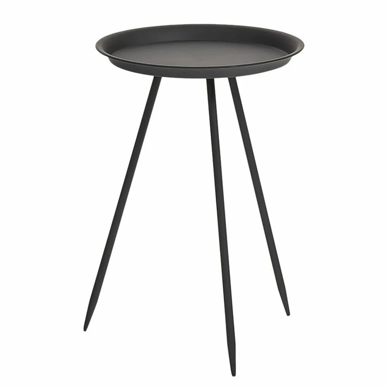 loftscape Zeller Table d’appoint Wolde – Métal – Noir – Diamètre : 30 cm