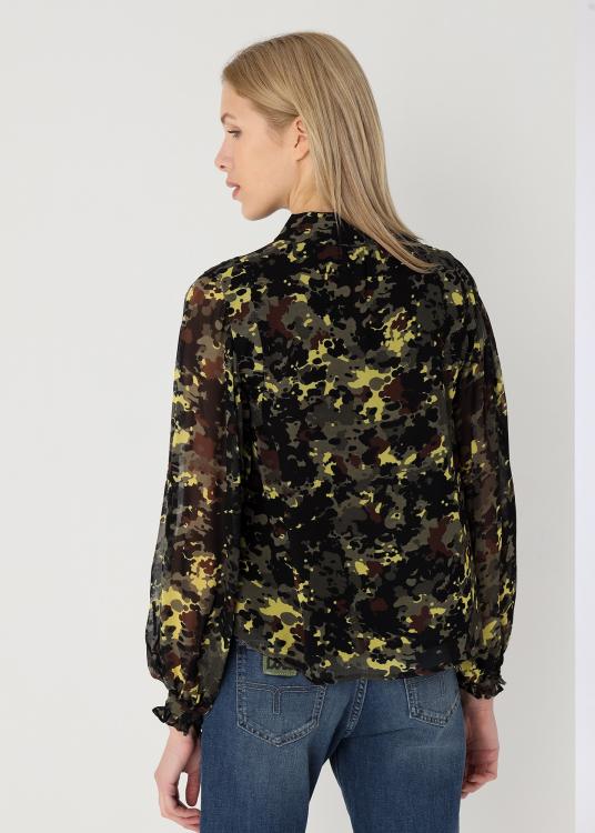 Lois Jeans Blouse Manche Longue Bouffante Imprimé Allover Camouflage
