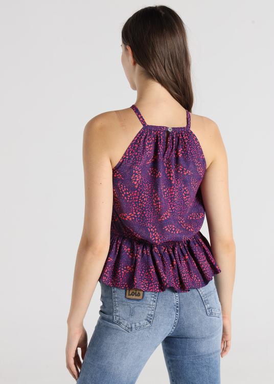 Lois Jeans Blouse - Mini Taille élastique Imprimée à épaules Dénudées