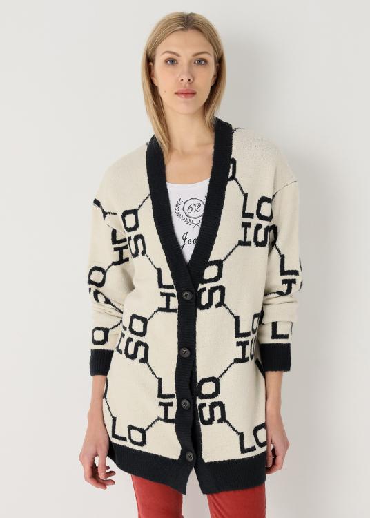 lois jeans Cardigan long avec buttons -jacquard motif Lois