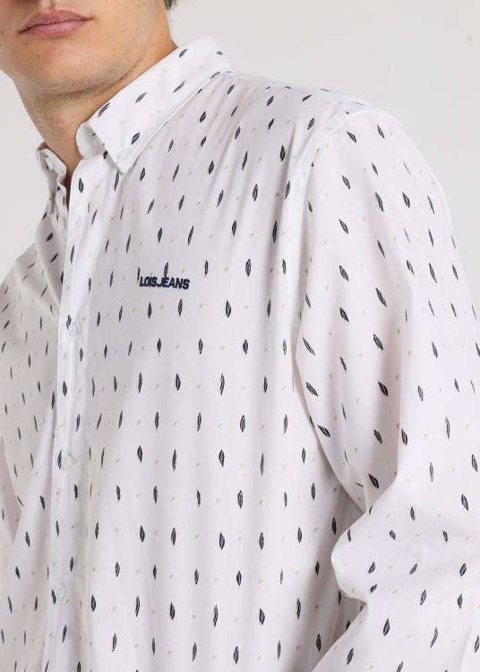 Lois Jeans Chemise à Mini Imprimé - Manches Longues Avec Logo Brodé Sur La Poitrine