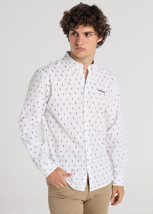 lois jeans Chemise à mini imprimé - Manches longues avec logo brodé sur la poitrine