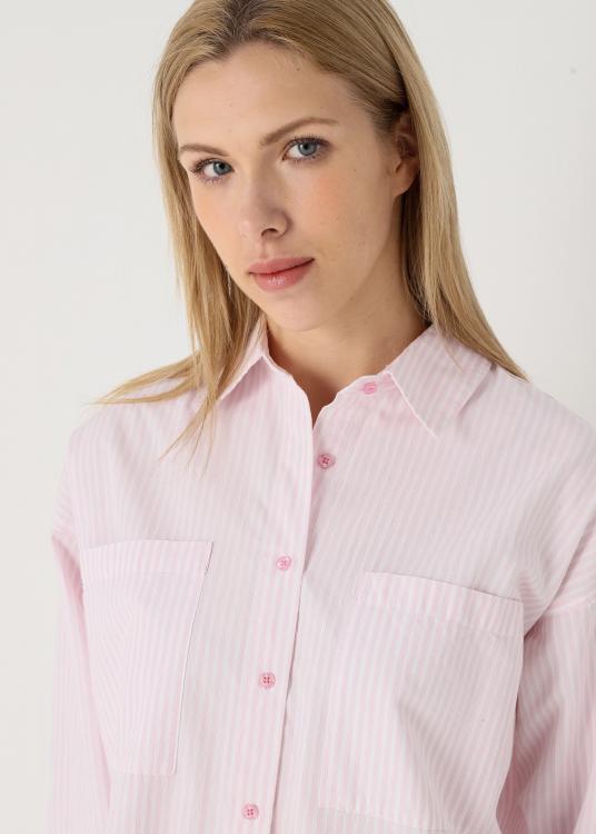 Lois Jeans Chemise Manches Longues à Rayures Avec Poches