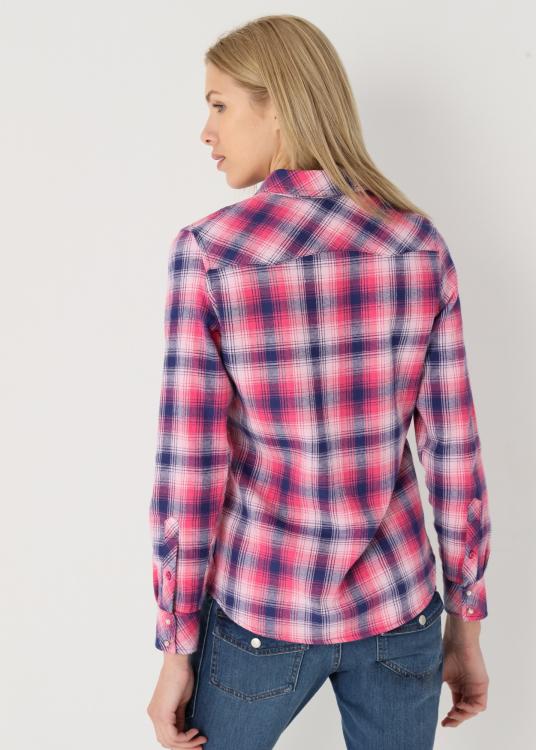 Lois Jeans Chemise Manches Longues Viscose à Carreaux