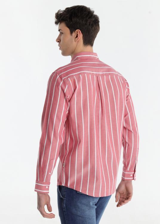 Lois Jeans Chemise Rayée - Tissu Oxford à Manches Courtes