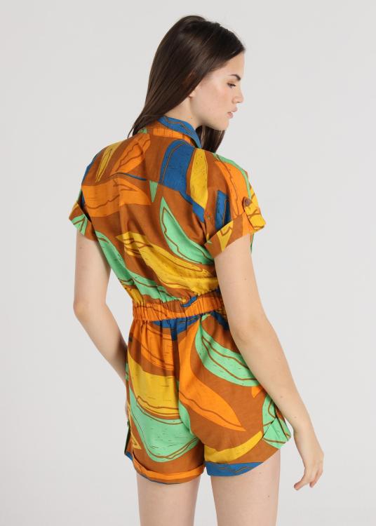 Lois Jeans Combinaison - Maxi Imprimé Feuilles Avec Poches