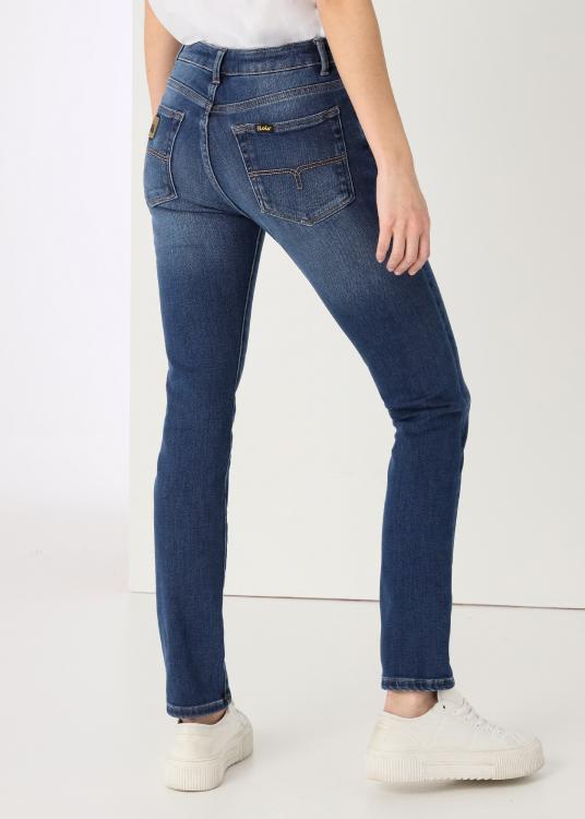 Lois Jeans Jeans Brush Délavage Bleu Médium Coupe Skinny Taille Basse