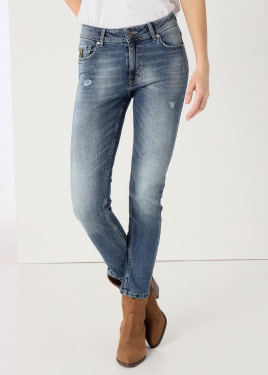 lois jeans Jeans Damage médium Bleu Coupe Skinny ankle Taille Basse