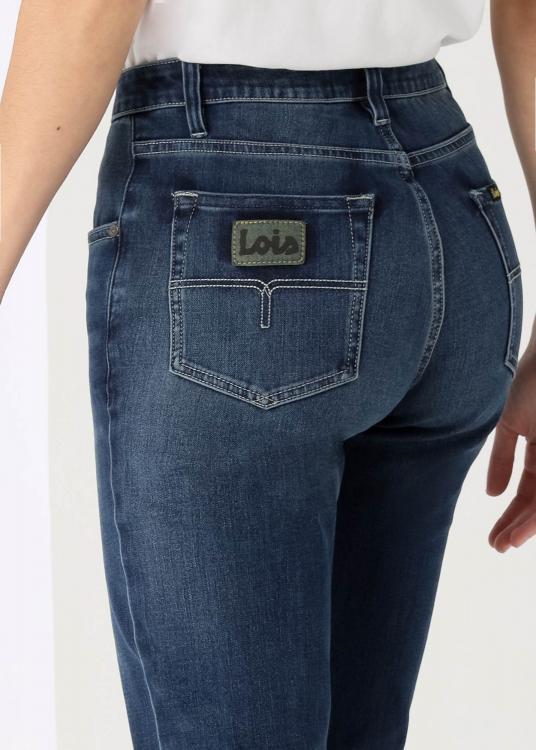 Lois Jeans Jeans Délavage Bleu Foncé Bi-stretch Coupe Boot Cut Taille Basse
