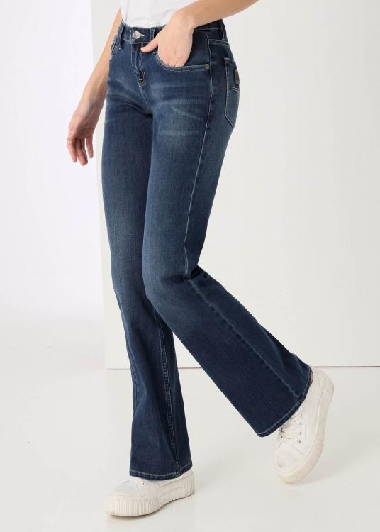 lois jeans Jeans Délavage Bleu foncé bi-stretch Coupe Boot Cut Taille Basse