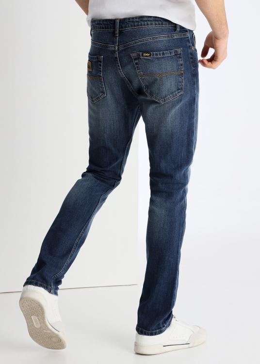 Lois Jeans Jeans Délavage Bleu Foncé Médium Coupe Slim Taille Moyenne