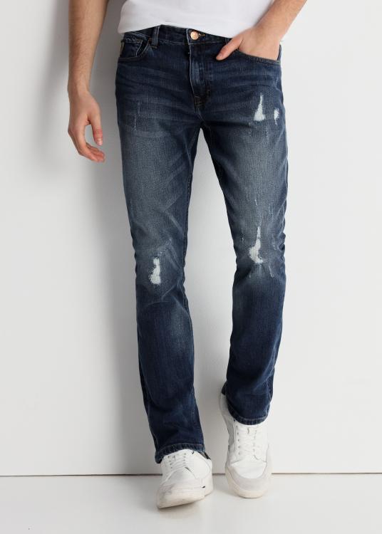 lois jeans Jeans Délavage Bleu foncé médium Coupe Slim Taille Moyenne