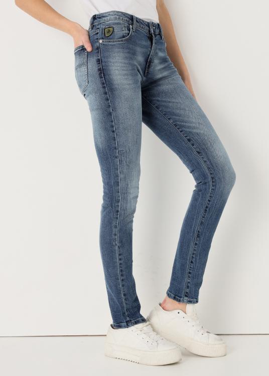 lois jeans Jeans Délavage Bleu médium Coupe Skinny Taille Basse